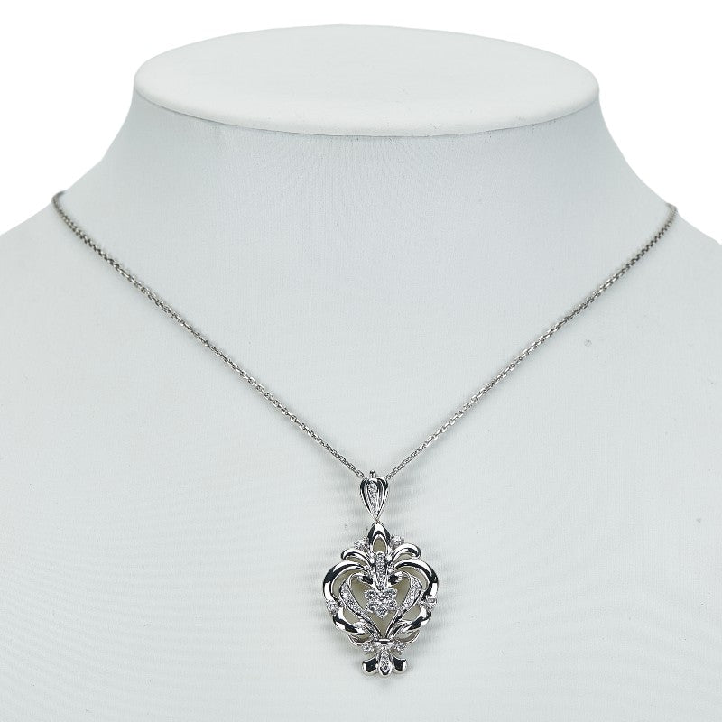 Platinum Pt900 Pt850 Diamond Pendant Necklace