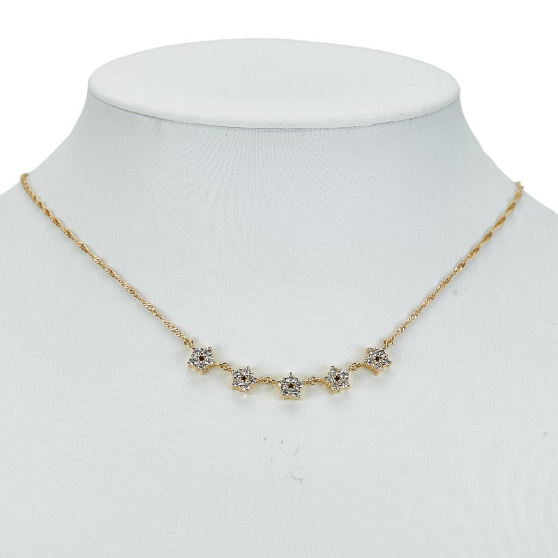 K18YG Yellow Gold Diamond Necklace for Women