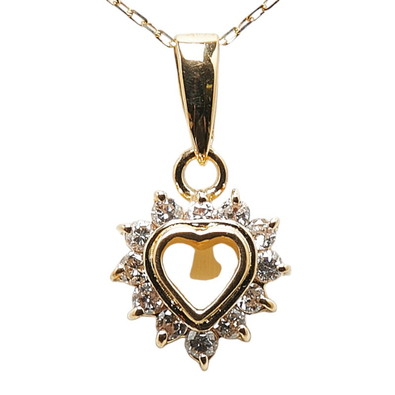 K18YG Yellow Gold Heart Motif Necklace in Excellent Condition