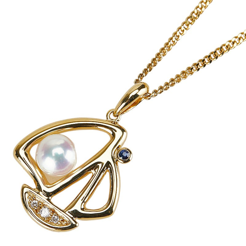 K18YG Yellow Gold Pearl Necklace for Women