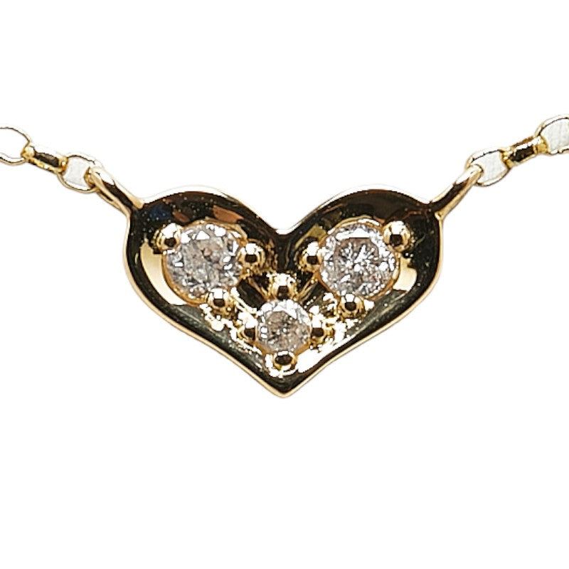 K18YG Yellow Gold Heart Motif Necklace in Excellent Condition