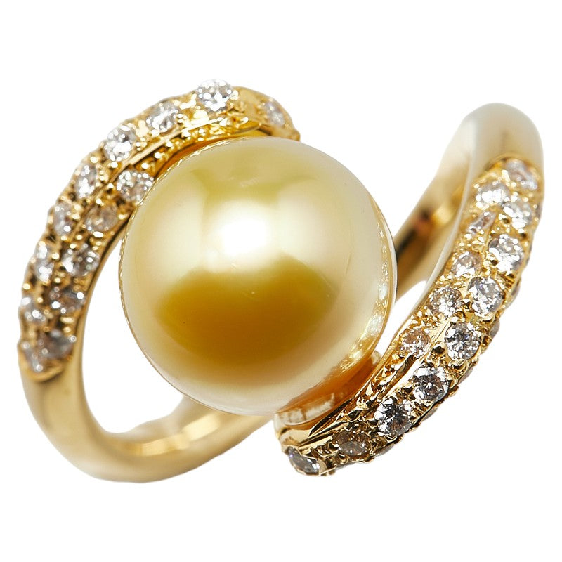 K18YG Yellow Gold Pearl Ring in Excellent Condition