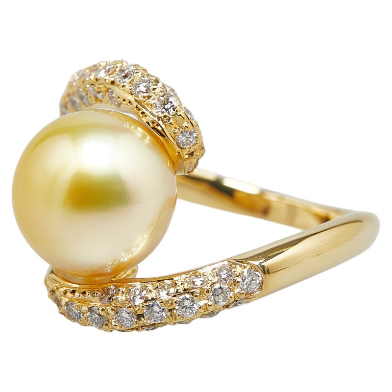 K18YG Yellow Gold Pearl Ring in Excellent Condition