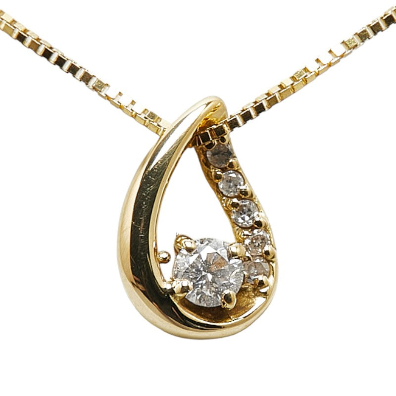 [LuxUness] 18k Gold Diamond Pendant Necklace Metal Necklace in Excellent condition