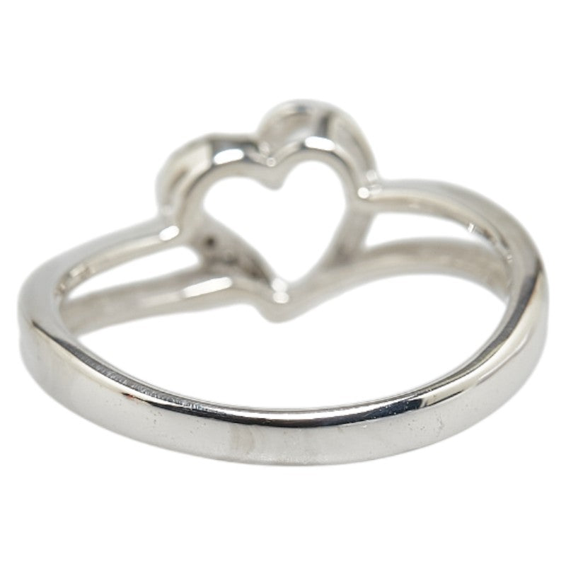 K18WG White Gold Heart Motif Ring in Excellent Condition