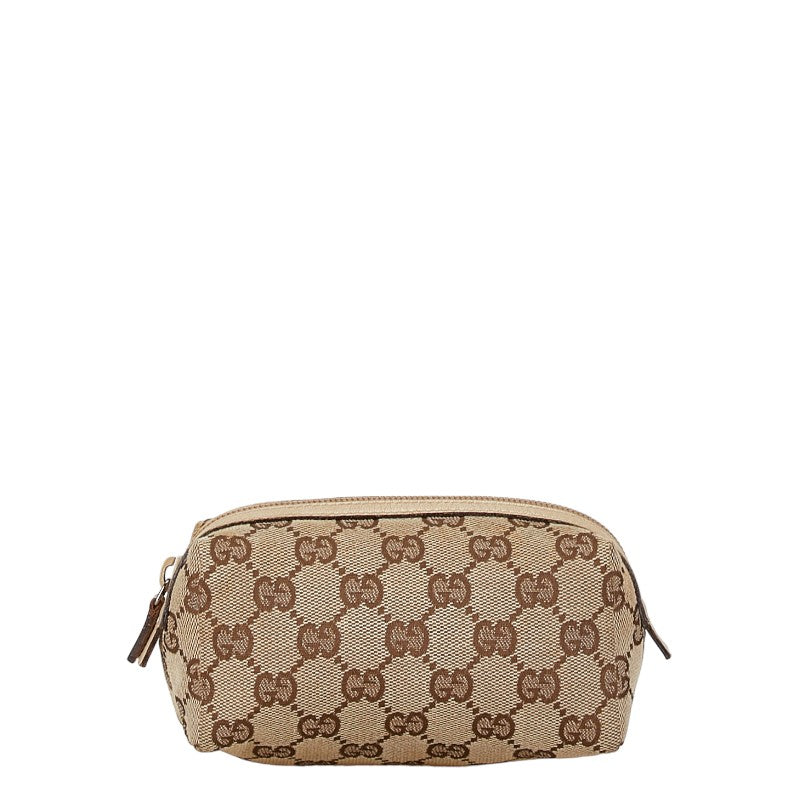 Gucci GG Canvas Leather Pouch 29596 in Very Good Condition