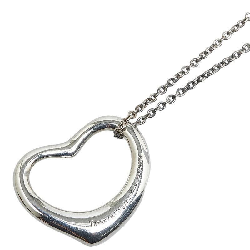 Tiffany & Co Open Heart Pendant Necklace Metal Necklace in Good condition