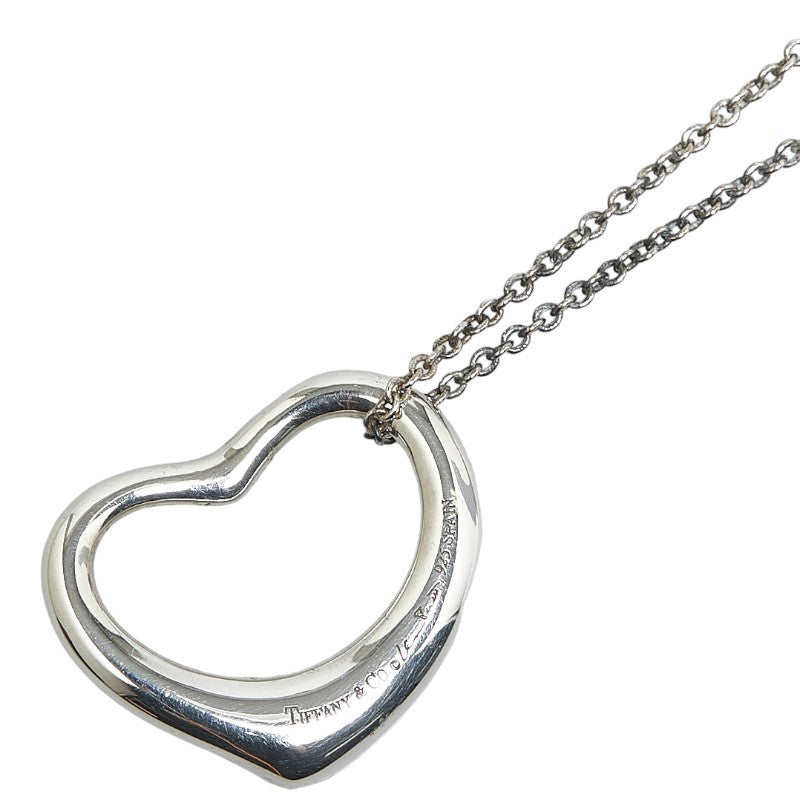 Tiffany & Co Open Heart Necklace SV925 Silver in Very Good Condition