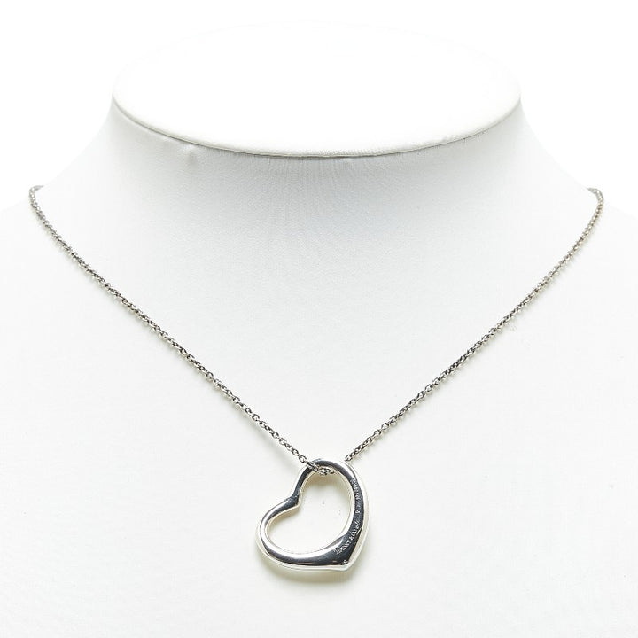 Tiffany & Co Open Heart Necklace SV925 Silver in Very Good Condition