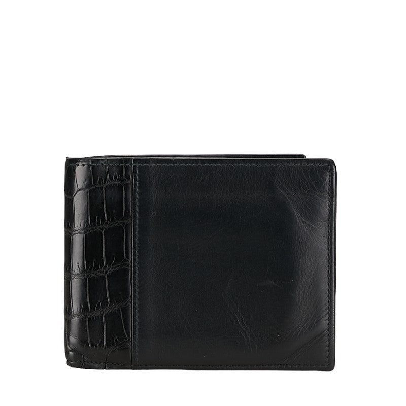 Bottega Veneta Embossed Leather Bifold Wallet Leather Short Wallet in Good condition