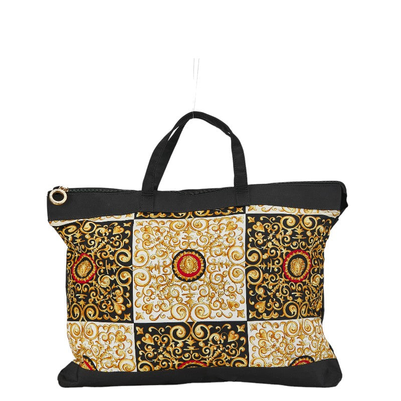 Versace Medusa Nylon Tote Bag Black Yellow