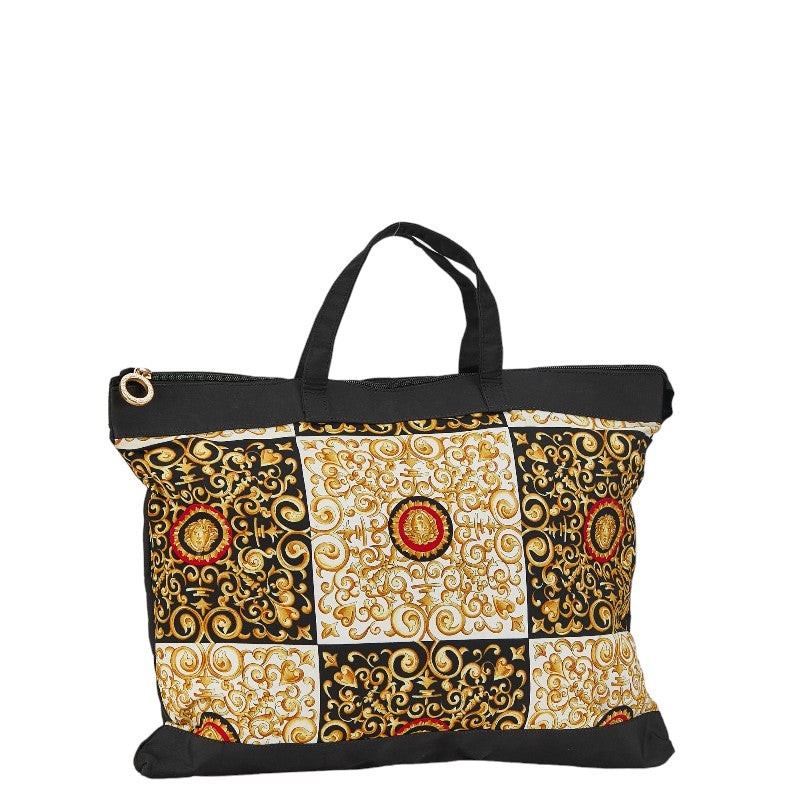 Versace Medusa Nylon Tote Bag Black Yellow