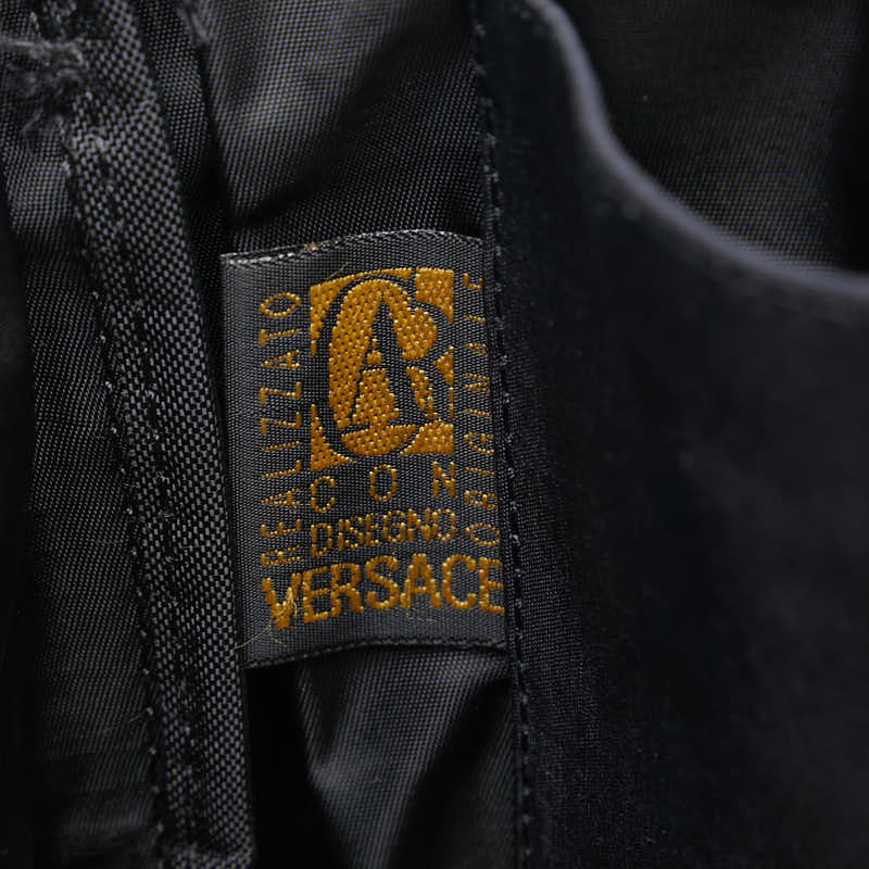 Versace Medusa Nylon Tote Bag Black Yellow