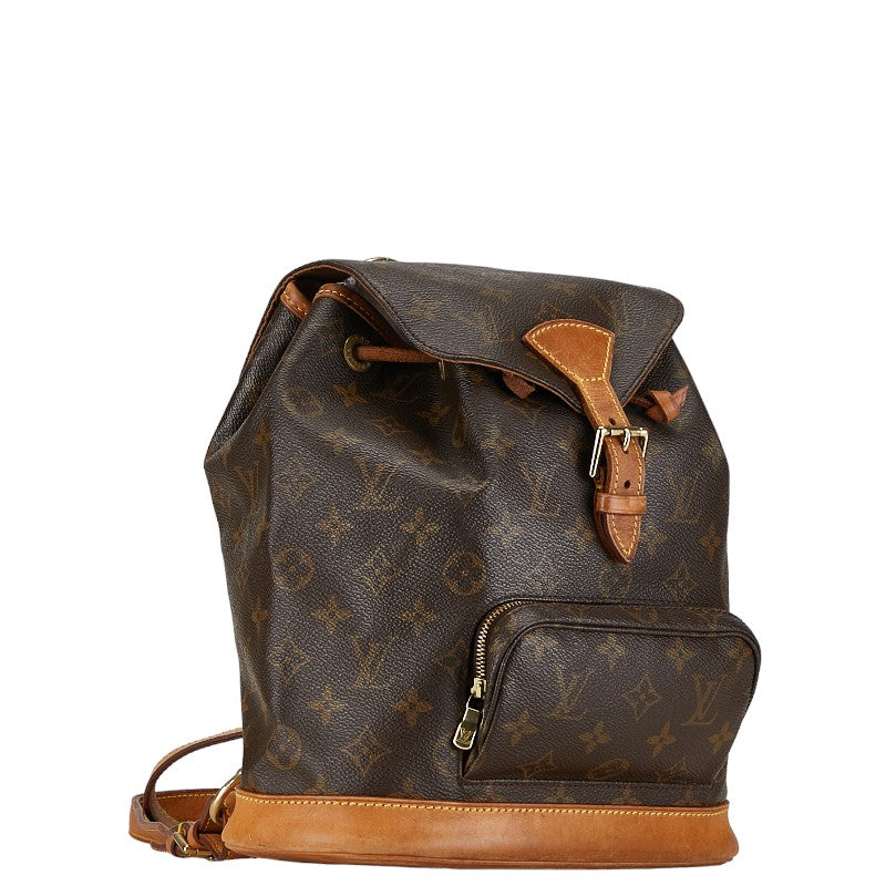 Louis Vuitton Monogram Montsouris MM Backpack M51136 Brown PVC Leather in Very Good Condition