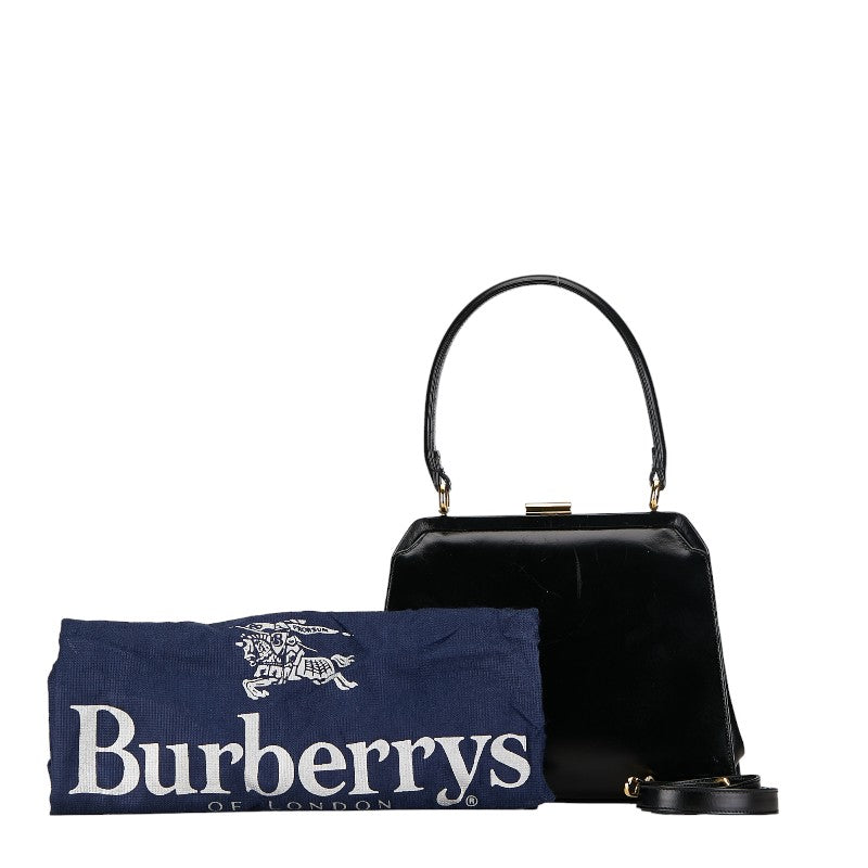 Burberry Nova Check Shadow Horse Leather Handbag 2WAY in Very Good Condition