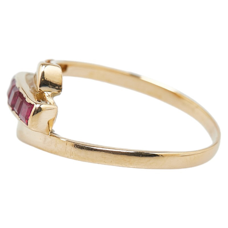 K18YG Yellow Gold Ruby Ring 15 in Great Condition