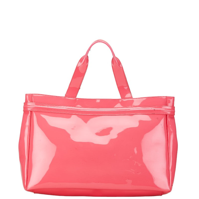 Armani Logo Patent Leather Tote Bag