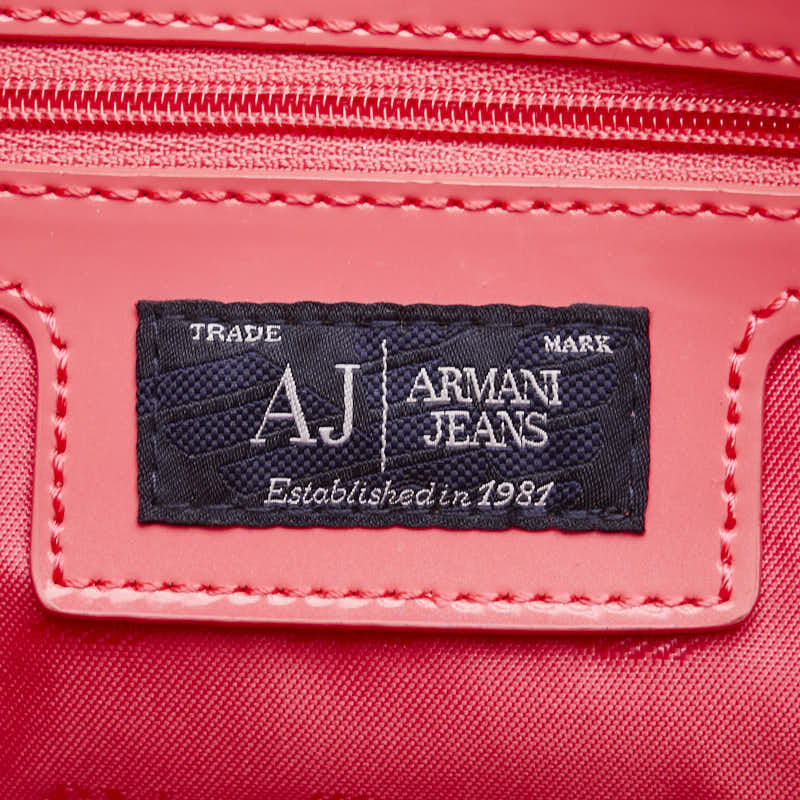 Armani Logo Patent Leather Tote Bag