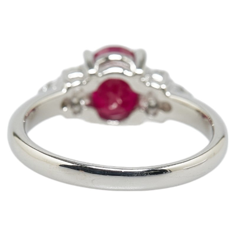 Pt900 Platinum Ruby 1.36ct Diamond 0.12ct Ring in Great Condition