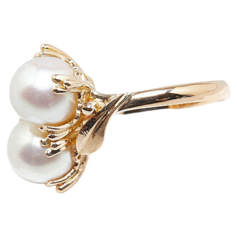 K18YG Yellow Gold Akoya Pearl Ring 11.5 in Excellent Condition