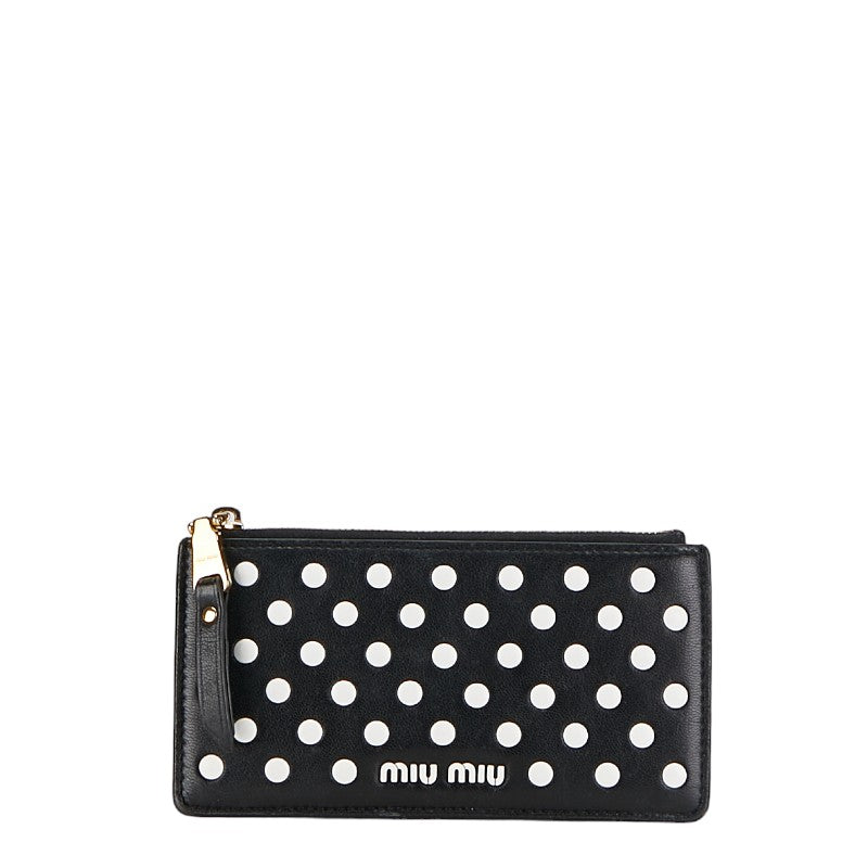 Miu Miu Leather Dot Coin and Card Case 5MB006 in Very Good Condition