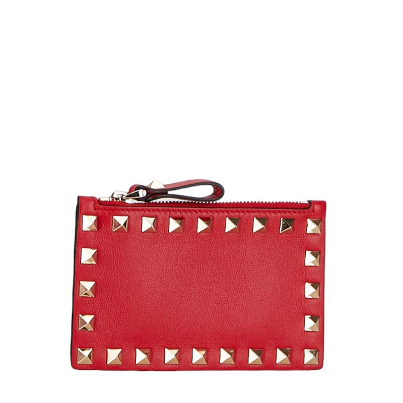 Valentino Rockstuds Leather Coin Card Case