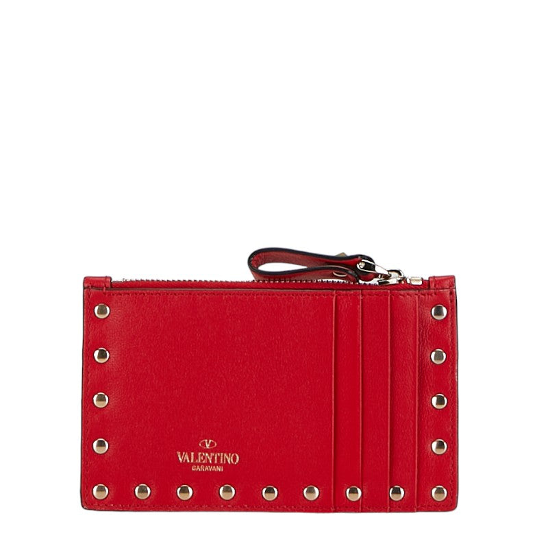 Valentino Rockstuds Leather Coin Card Case