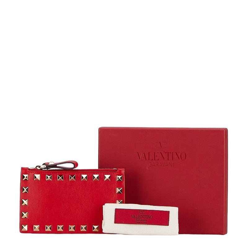 Valentino Rockstuds Leather Coin Card Case