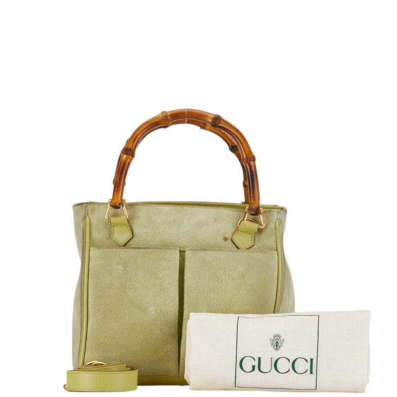 Gucci Bamboo Suede Diana Handbag Leather Handbag 1220316 in Fair condition