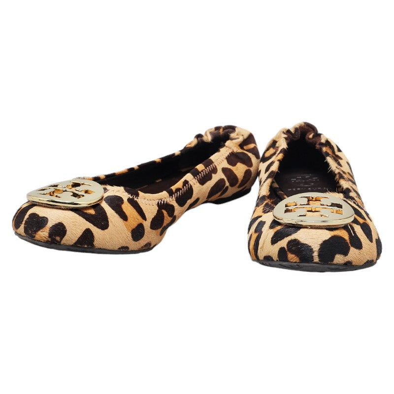 Tory Burch Leopard Print Haircalf Flats Size 7 K18 YG in Very Good Condition