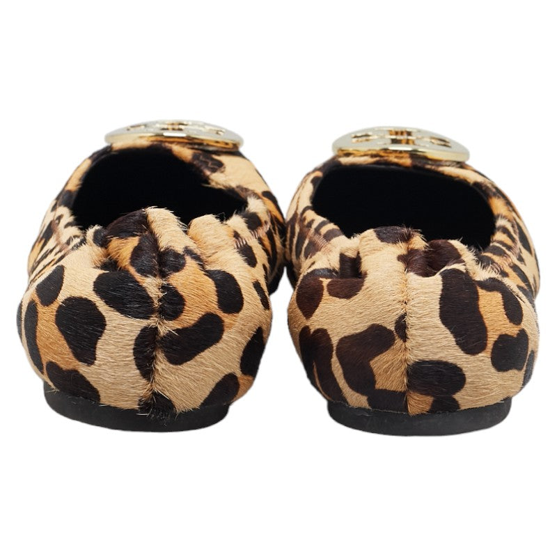 Tory Burch Leopard Print Haircalf Flats Size 7 K18 YG in Very Good Condition