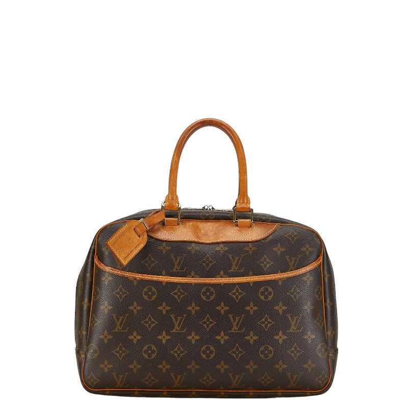 Louis Vuitton Monogram Deauville Handbag M47270 Brown PVC Leather in Very Good Condition