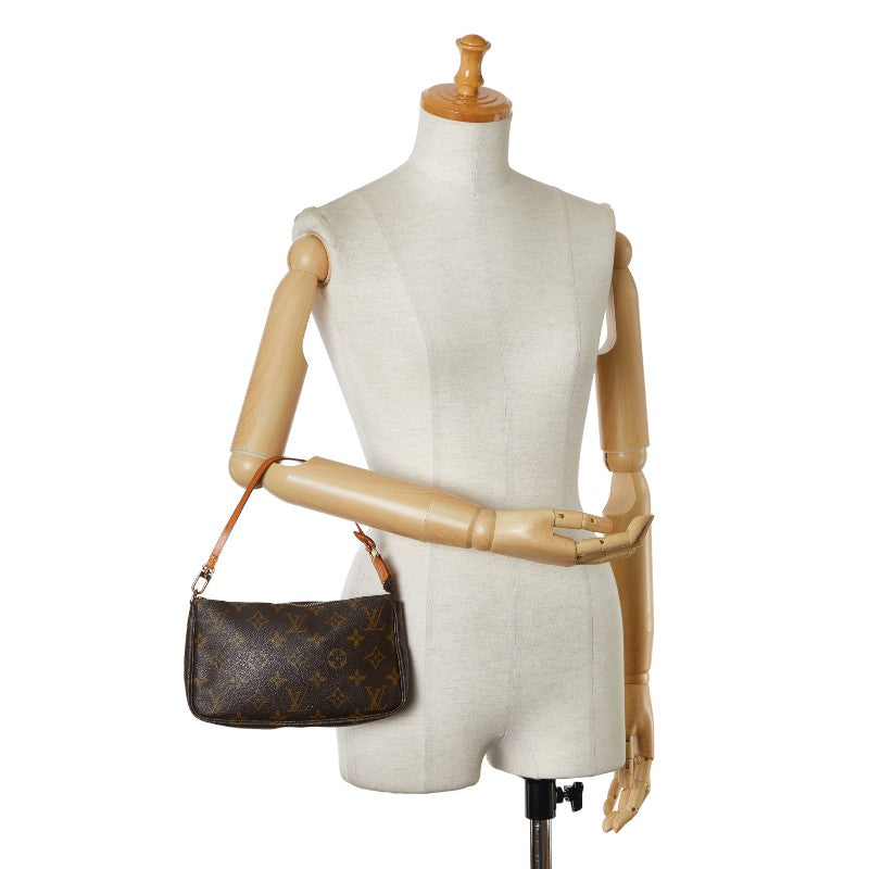 Louis Vuitton Monogram Pochette Accessoires Handbag M51980 Brown PVC Leather in Very Good Condition