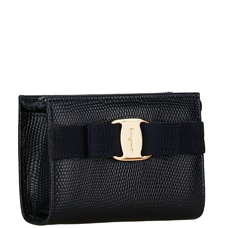 Salvatore Ferragamo Vara Ribbon Embossed Leather Pouch