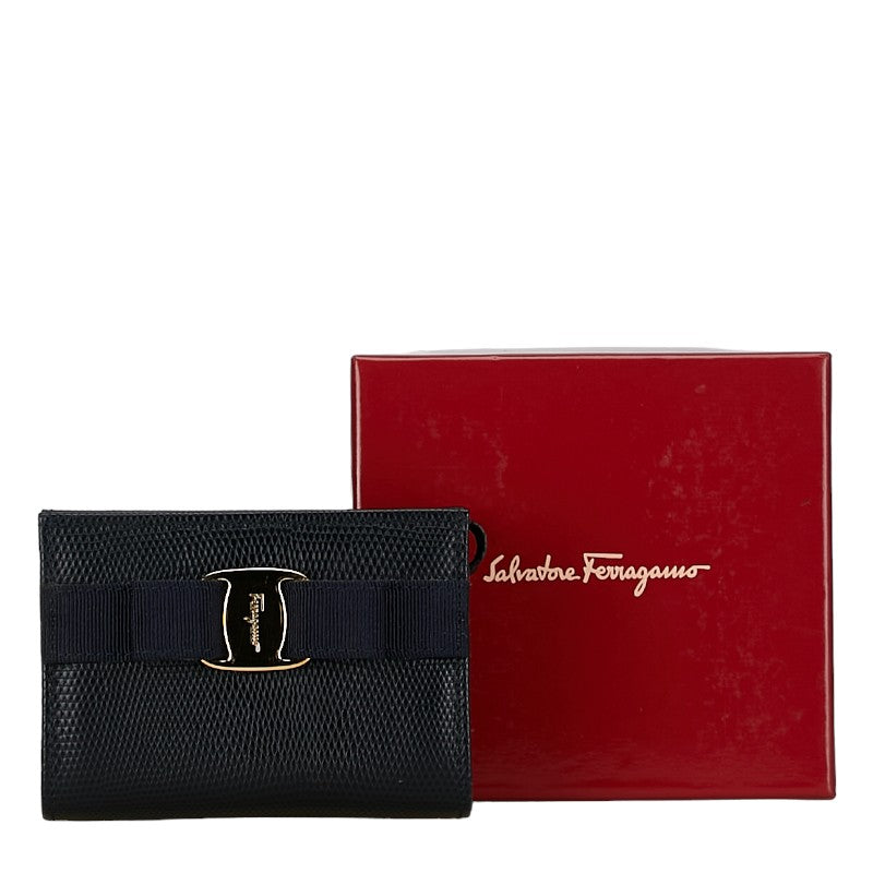 Salvatore Ferragamo Vara Ribbon Embossed Leather Pouch