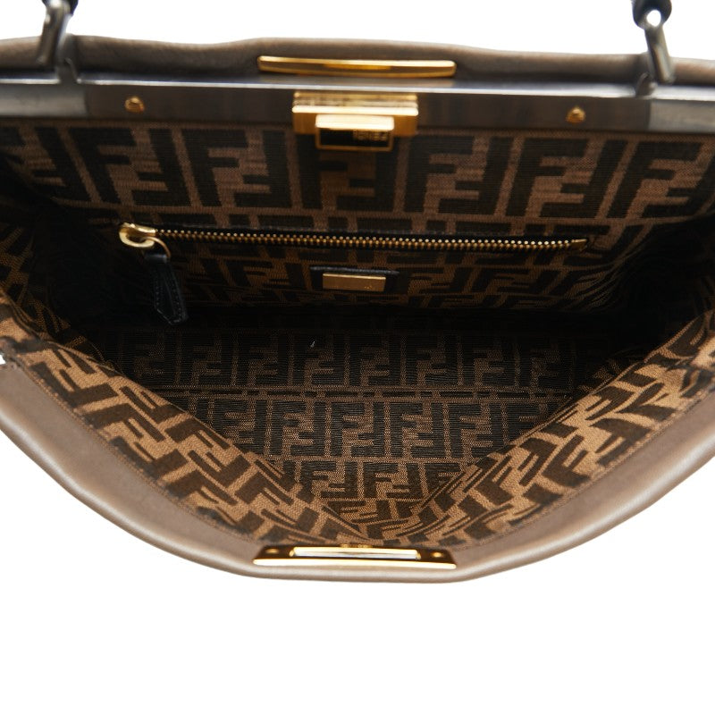 Fendi Peekaboo Zucca Leather Handbag 8BN210 in Very Good Condition