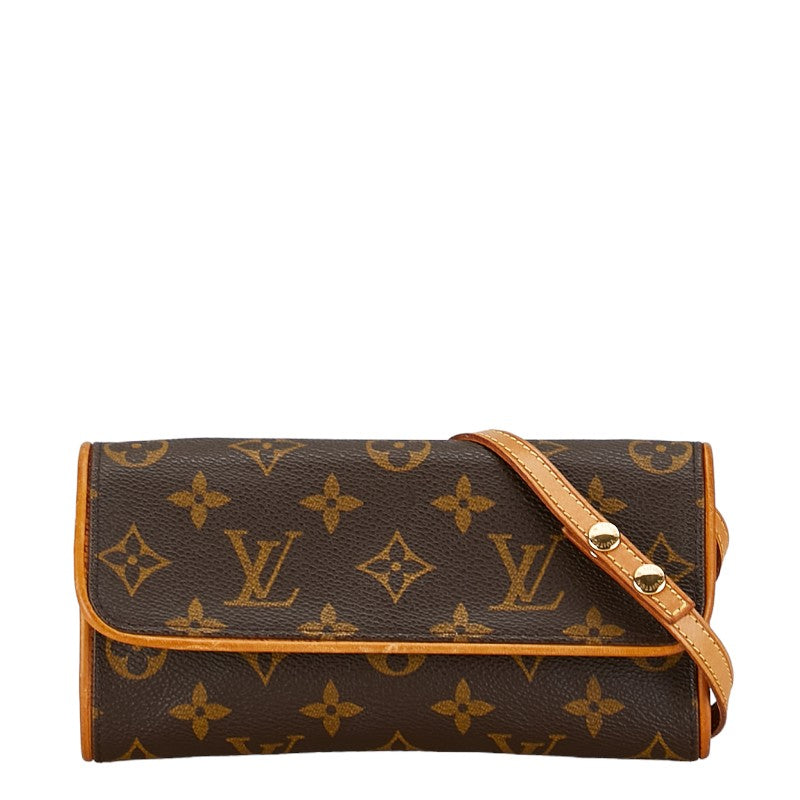 Louis Vuitton Monogram Twin PM Crossbody Bag M51854 Brown PVC Leather in Very Good Condition