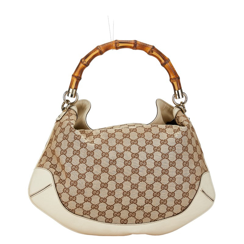 Gucci GG Canvas Bamboo Handbag Canvas Handbag 169961 in Good condition