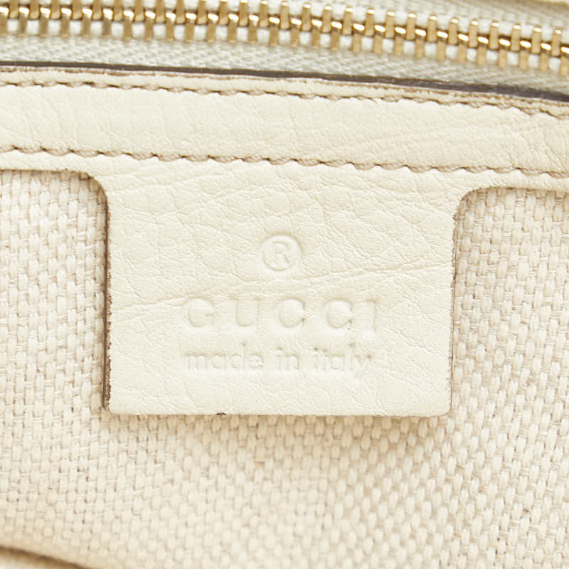 Gucci Canvas Leather Bamboo Handbag 282317