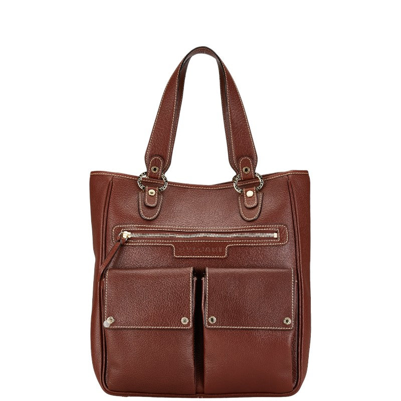 Bvlgari Leather Maxi Letter Tote Bag