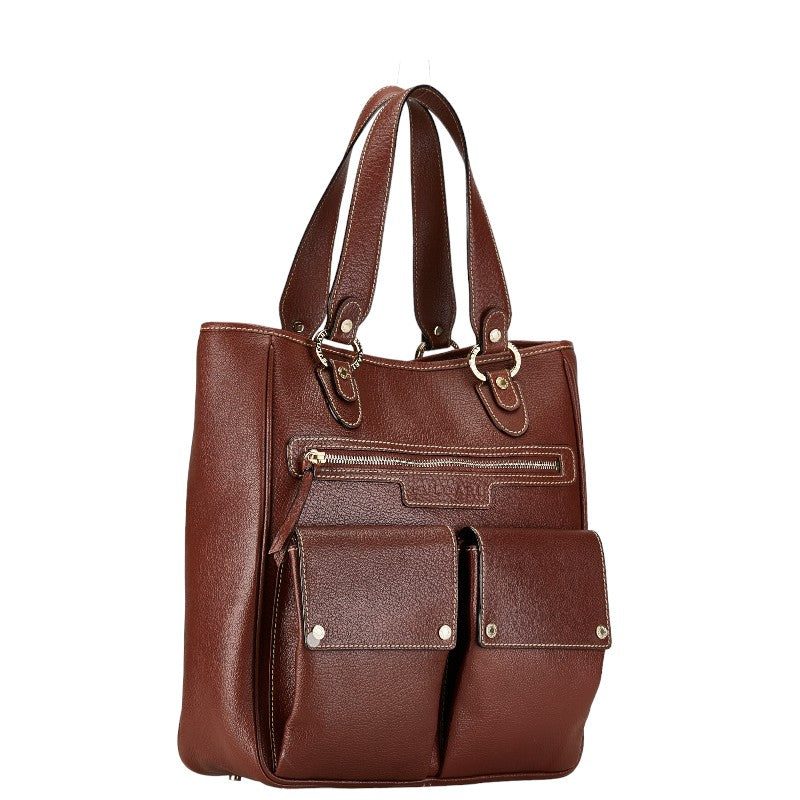 Bvlgari Leather Maxi Letter Tote Bag