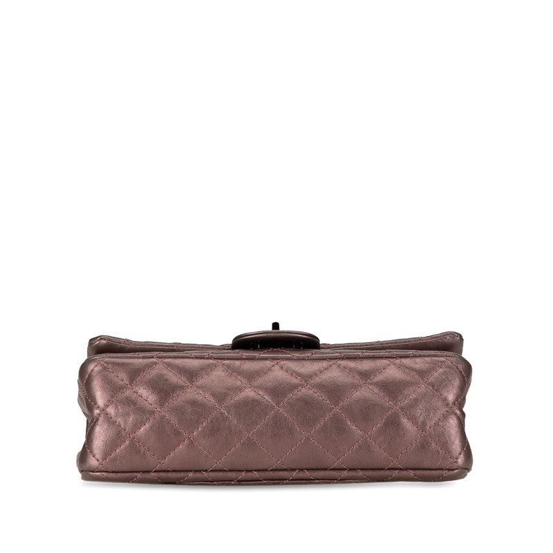 Chanel 2.55 Coco Mark Matelasse Chain Shoulder Bag Metallic Pink Leather in Very Good Condition