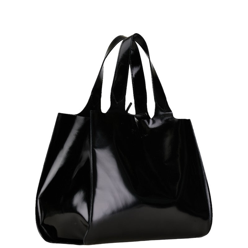 Salvatore Ferragamo Black Patent Leather Tote Bag in Good Condition