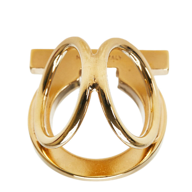 Salvatore Ferragamo Gancini Scarf Ring Gold