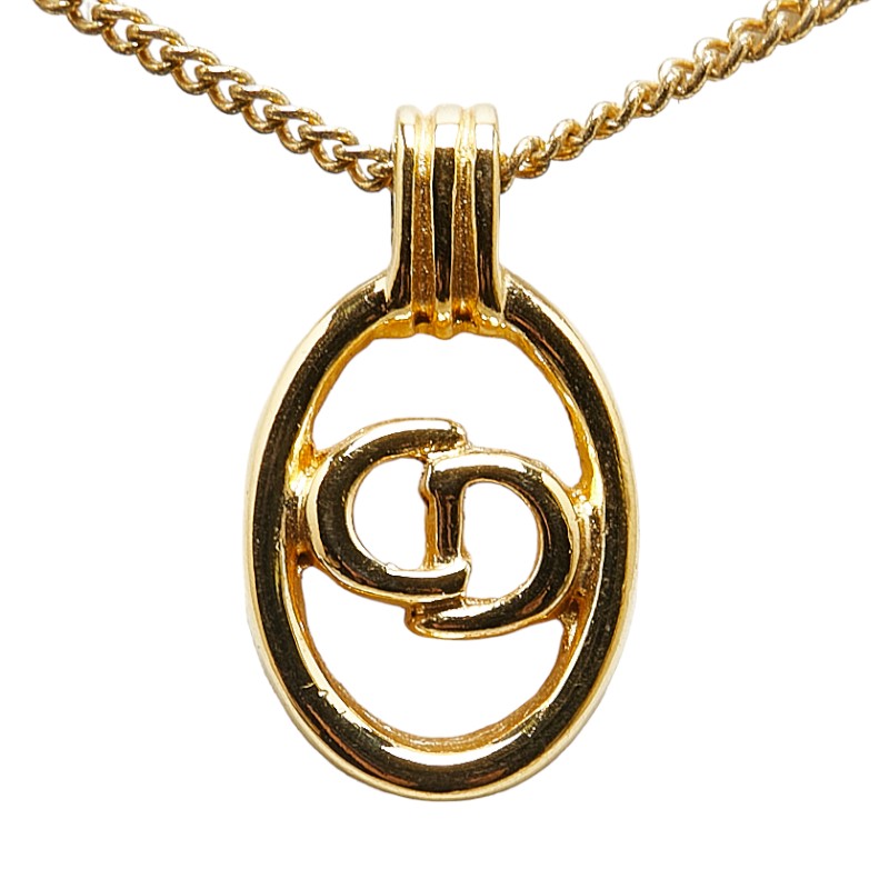 Dior CD Logo Pendant Necklace Metal Necklace in Excellent condition