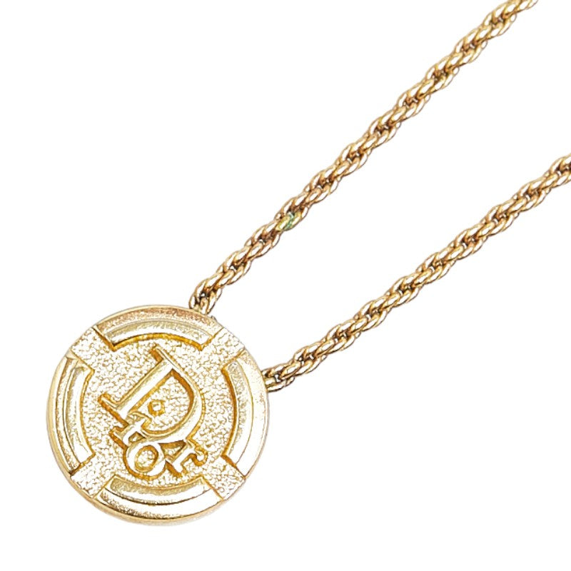 Dior Logo Medal Necklace Gold Plated