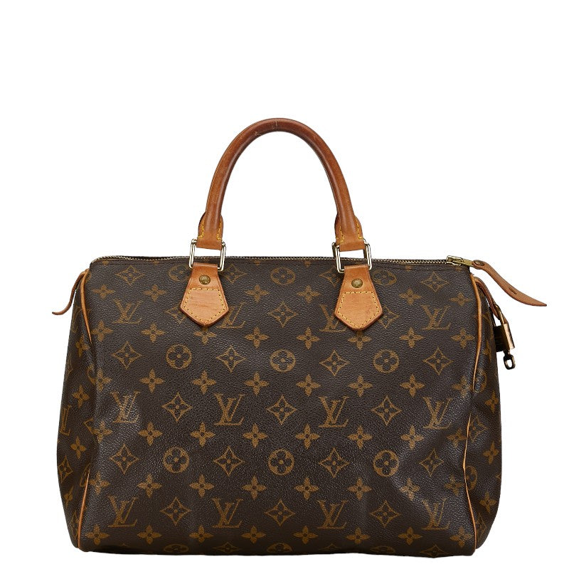 Louis Vuitton Monogram Speedy 30 Handbag 2WAY M41526 Brown PVC Leather in Very Good Condition