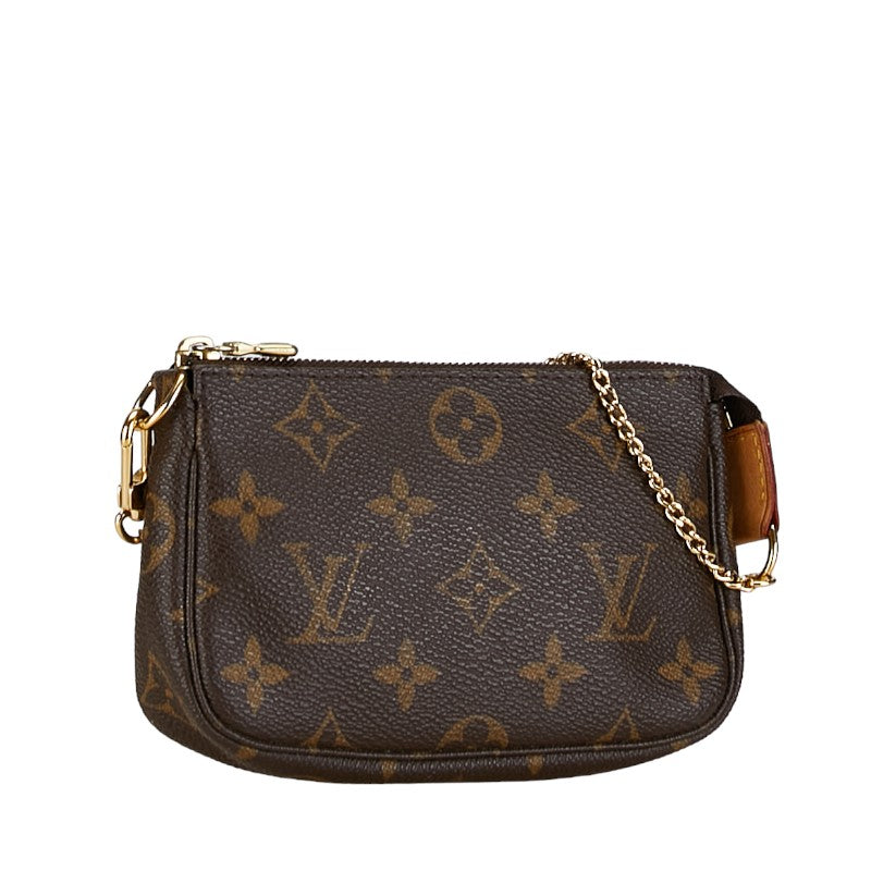 Louis Vuitton Mini Pochette Accessoires Canvas Handbag M58009 in Good condition