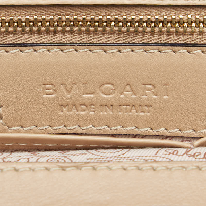 Bvlgari Isabella Rossellini Canvas Leather Handbag