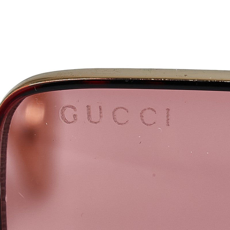 Gucci GG Logo Sunglasses GG0436S Red Gold Plastic 61口14 140 in Great Condition